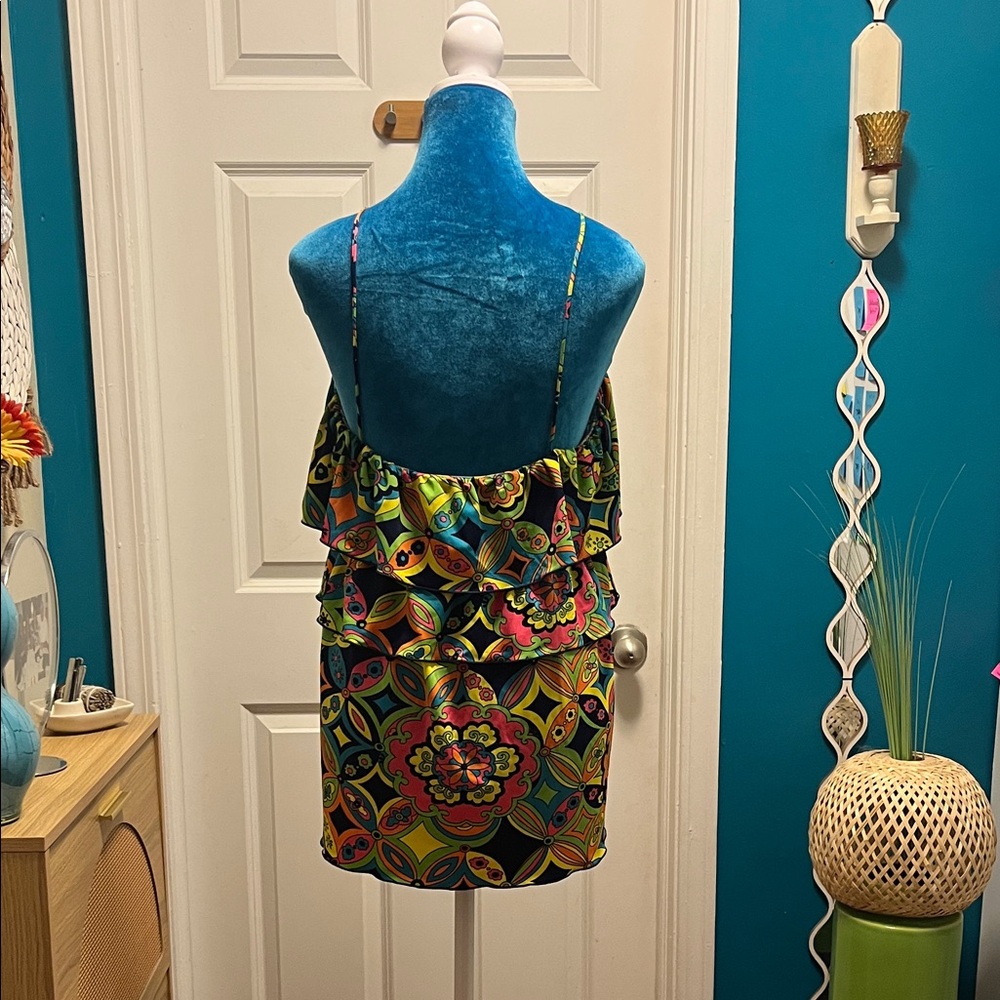Julie Brown Colorful Geometric Ruffle Tank - Picture 3 of 5